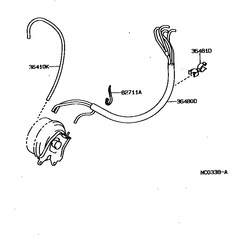 Toyota COROLLA 分动器真空管 EPC diagram — NC0338A