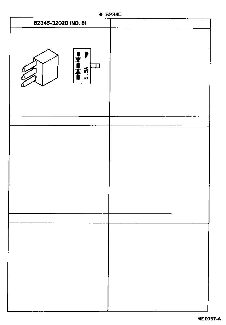 Toyota COROLLA 线束和卡夹 EPC diagram — NE0757A