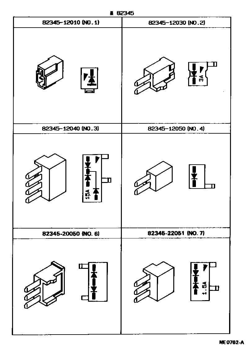 Toyota COROLLA 线束和卡夹 EPC diagram — NE0762A