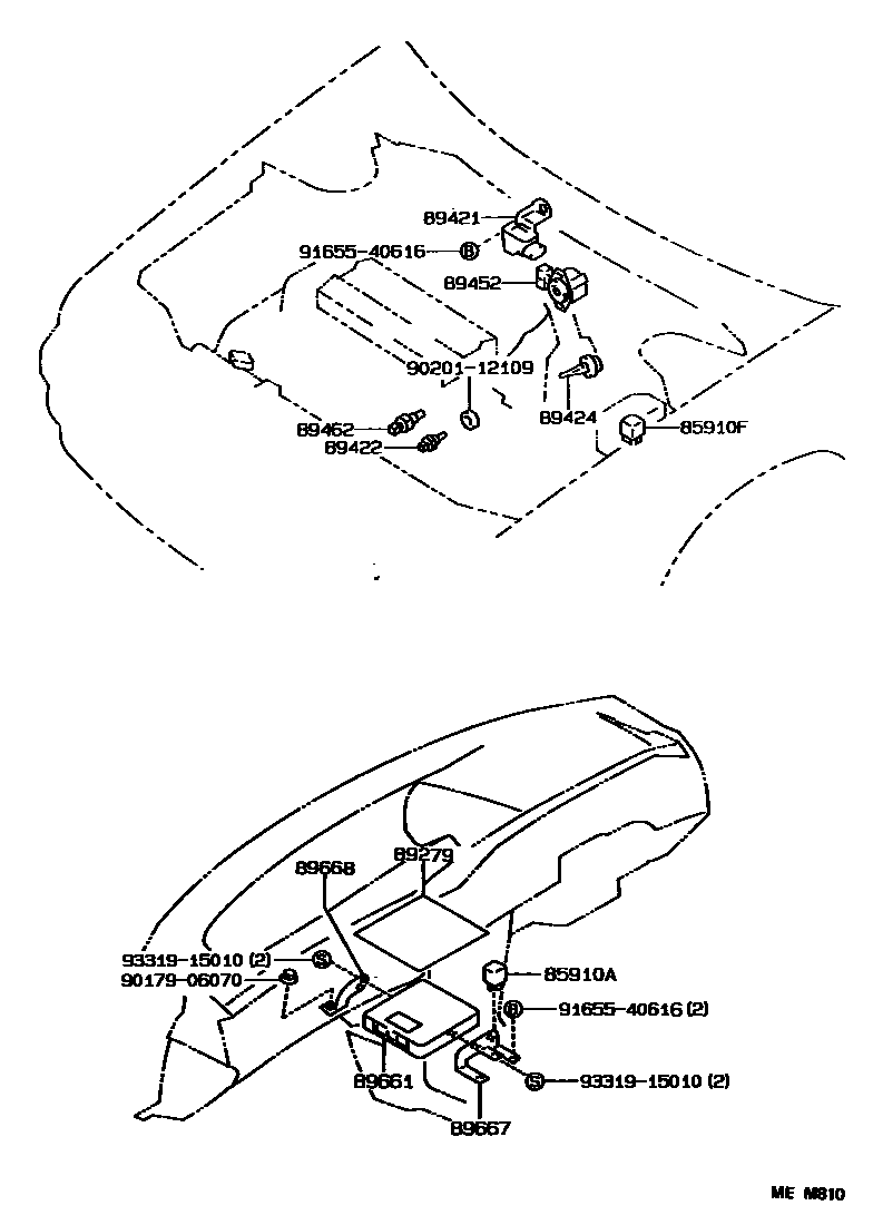 Toyota COROLLA 电子燃油喷射系统 EPC diagram — MEM810
