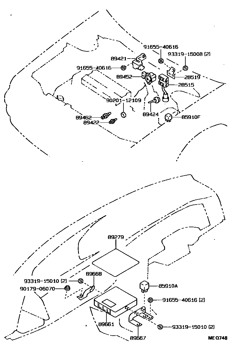 Toyota COROLLA 电子燃油喷射系统 EPC diagram — MEQ748