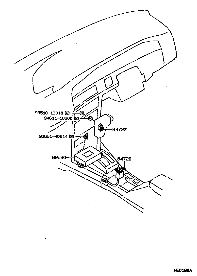Toyota COROLLA 超速档和电子控制变速器 EPC diagram — NE0192A
