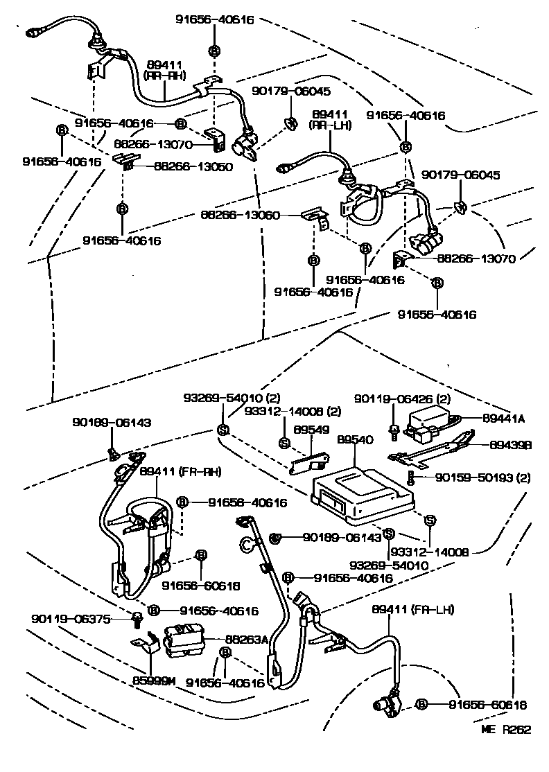 Toyota COROLLA ABS 和 VSC EPC diagram — MER262