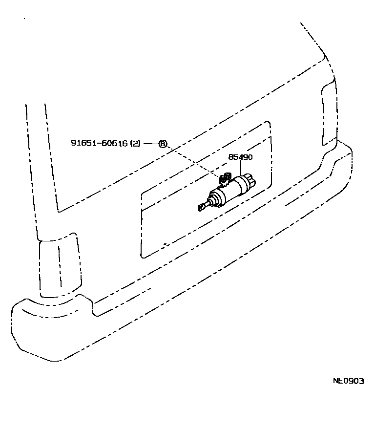 Toyota COROLLA 车门电机和车门电磁阀 EPC diagram — NE0903