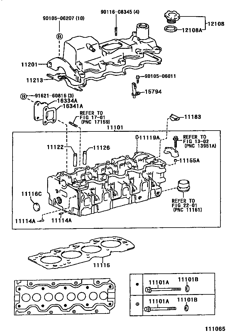 Toyota COROLLA Cylinder Head EPC diagram — 111065