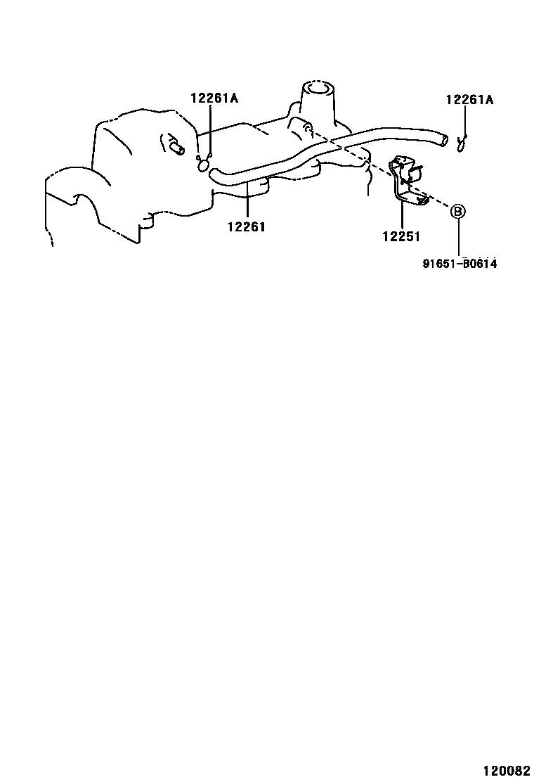 Toyota COROLLA Ventilation Hose EPC diagram — 120082