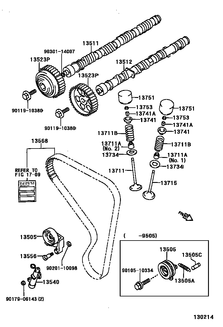 Toyota COROLLA Camshaft & Valve EPC diagram — 130214