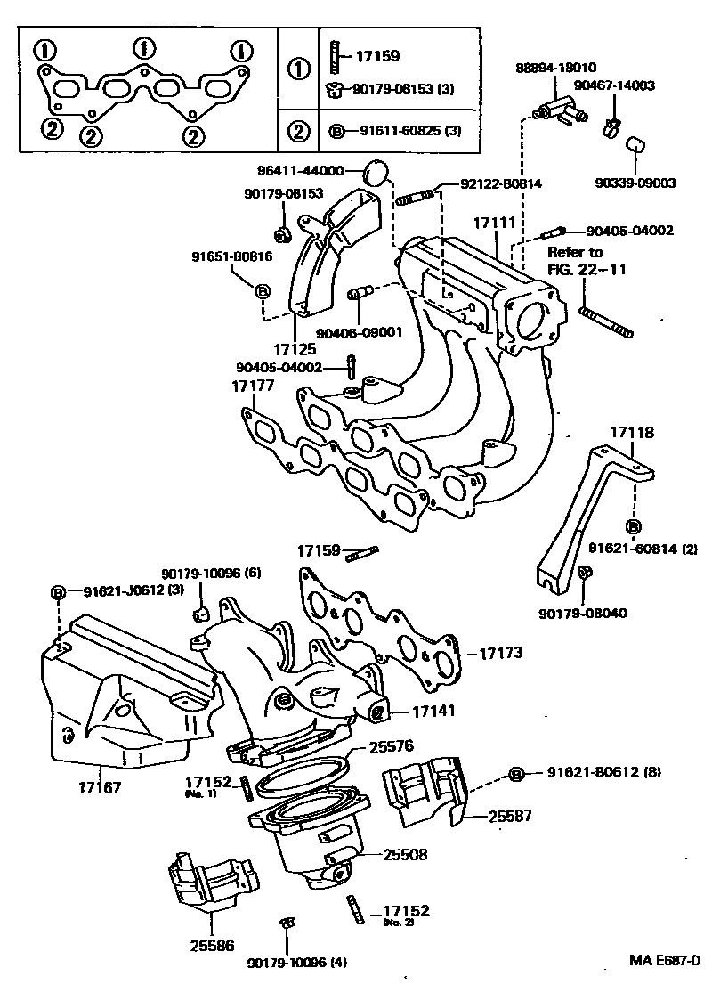 Toyota COROLLA Manifold EPC diagram — MAE687D