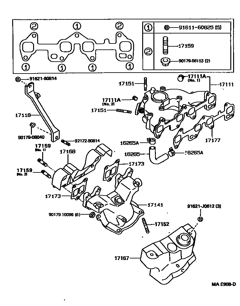 Toyota COROLLA Manifold EPC diagram — MAE908D