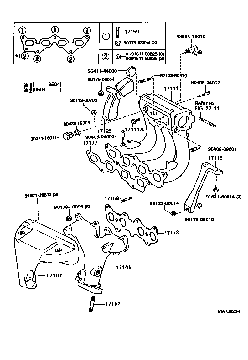 Toyota COROLLA Manifold EPC diagram — MAG223F