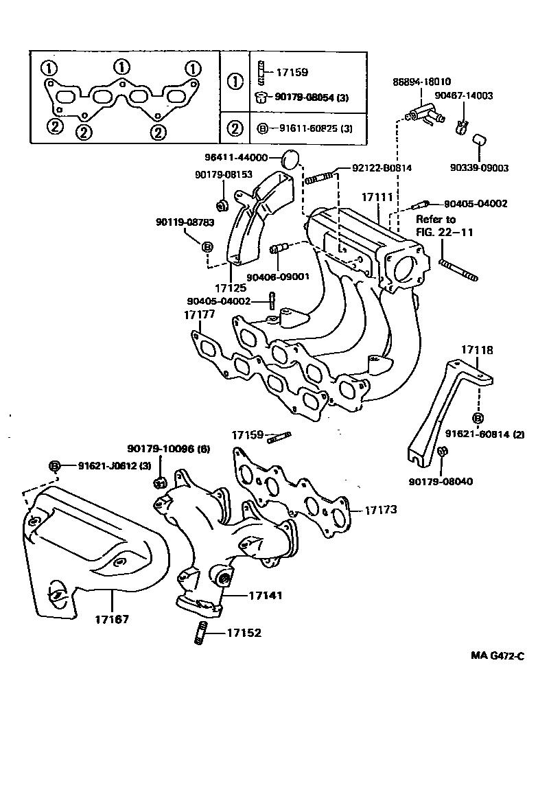 Toyota COROLLA Manifold EPC diagram — MAG472C