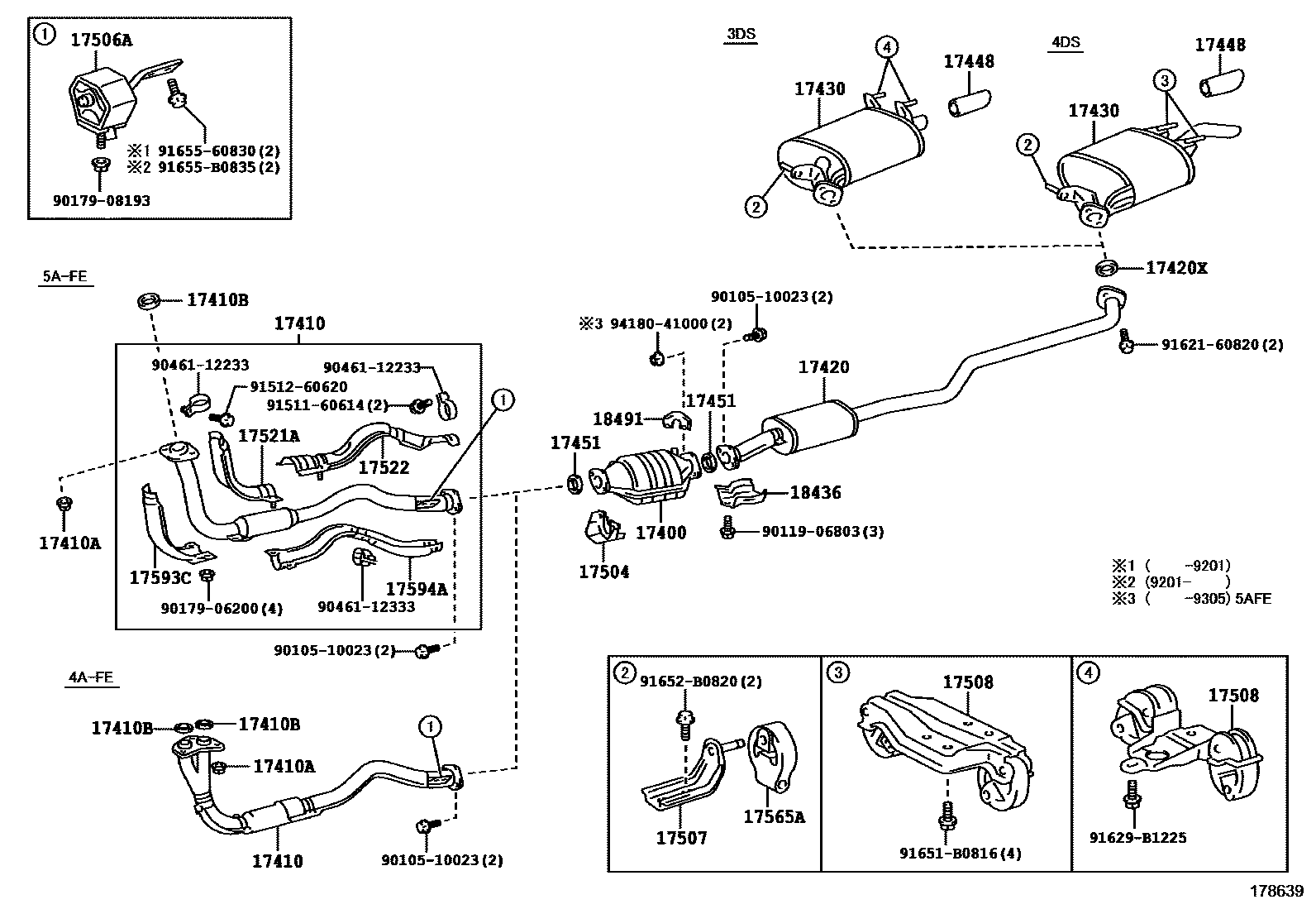 Toyota COROLLA Exhaust Pipe EPC diagram — 178639