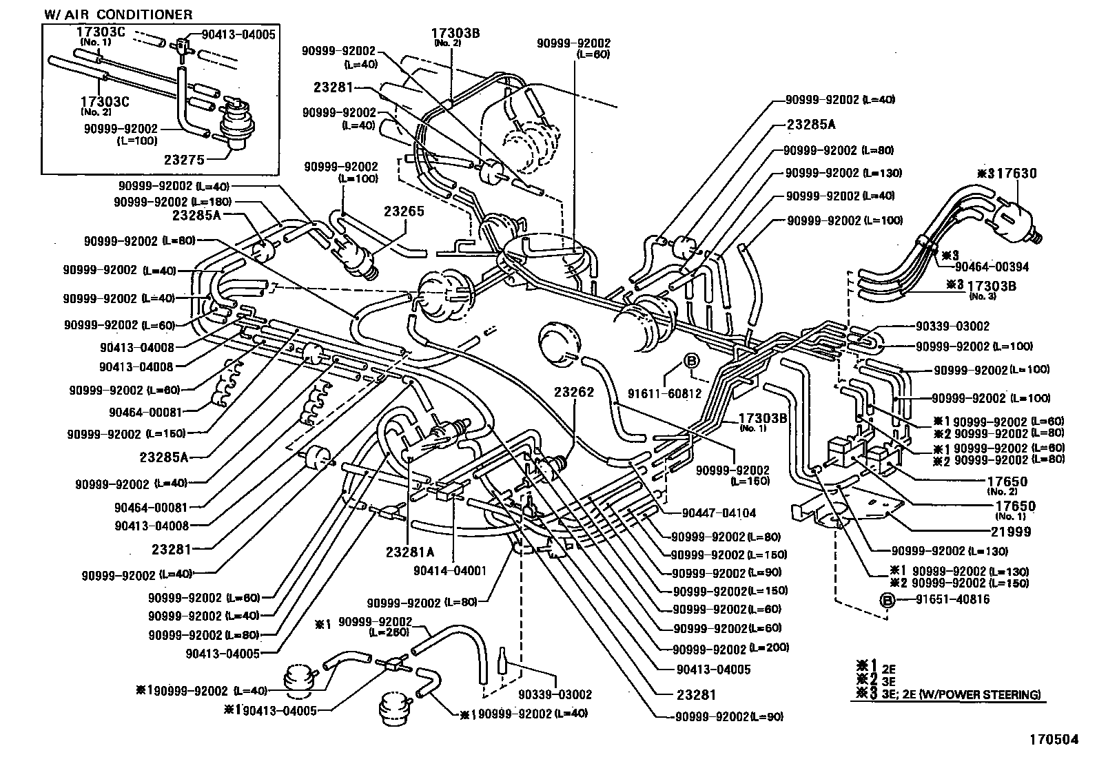 Toyota COROLLA vacuum tube EPC diagram — 170504