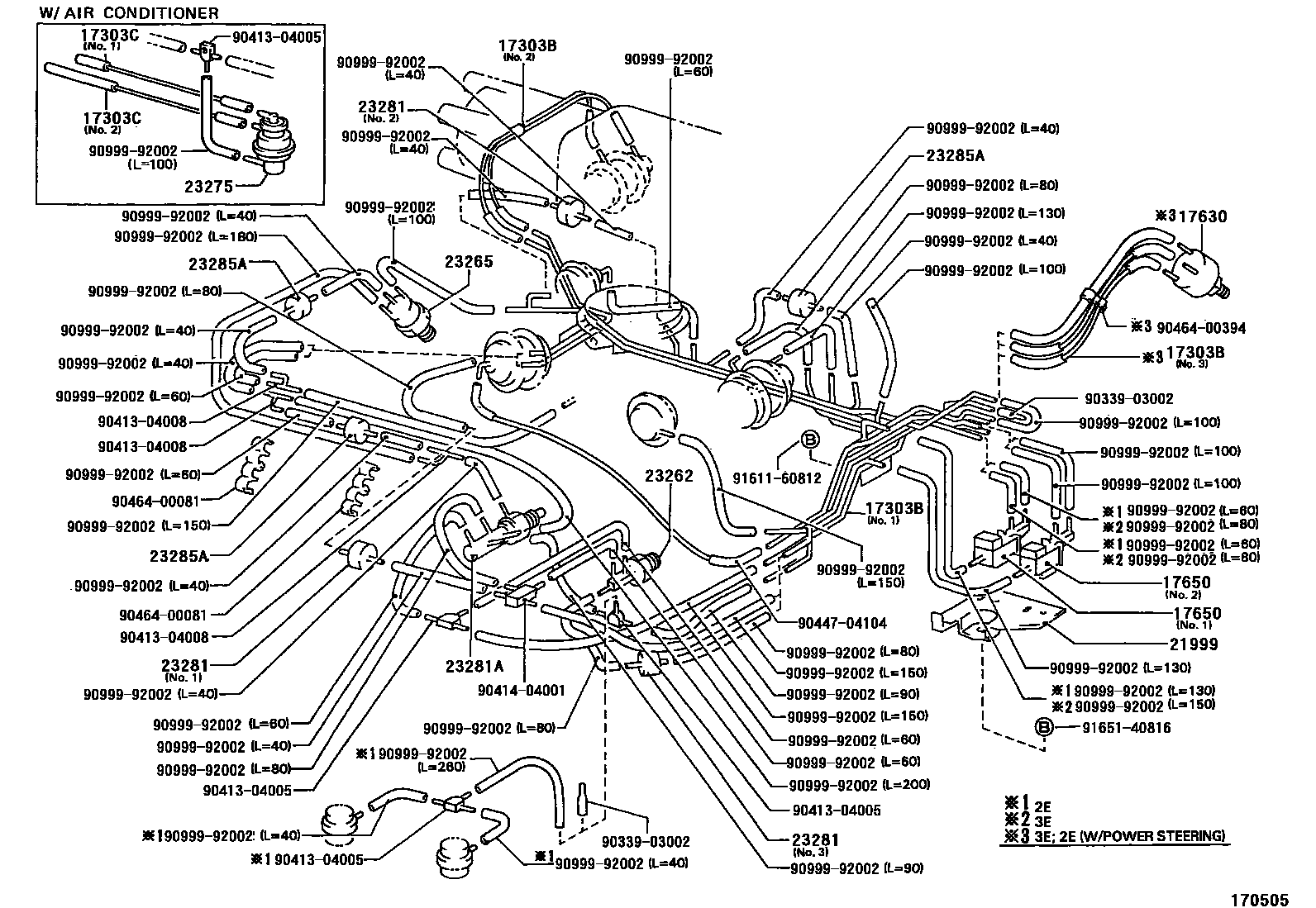 Toyota COROLLA vacuum tube EPC diagram — 170505