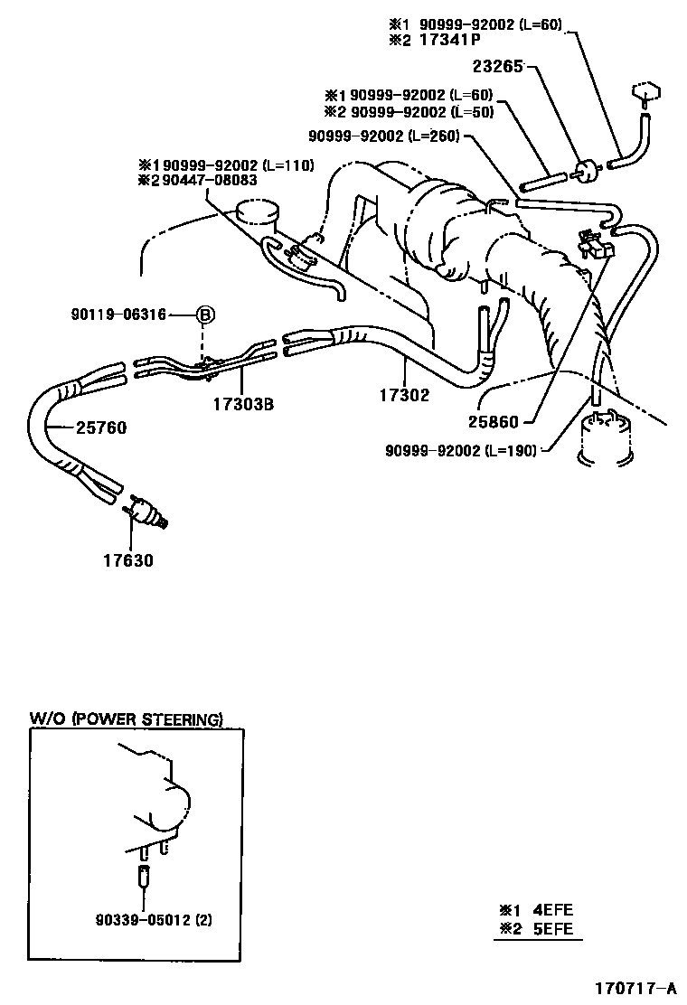 Toyota COROLLA vacuum tube EPC diagram — 170717A
