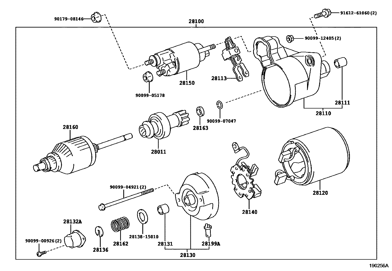 Toyota COROLLA 起动机 EPC diagram — 190256A
