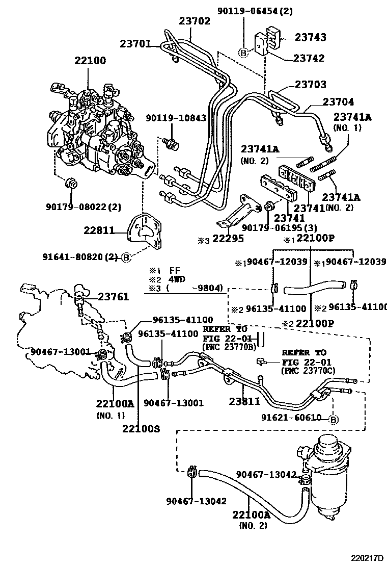 Toyota COROLLA 喷油泵总成 EPC diagram — 220217D