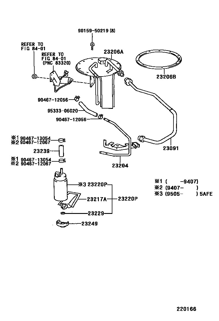 Toyota COROLLA 燃油喷射系统 EPC diagram — 220166