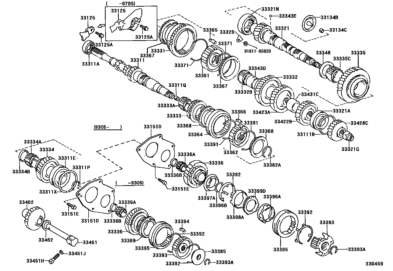 Toyota COROLLA 变速器齿轮(MTM) EPC diagram — 330459