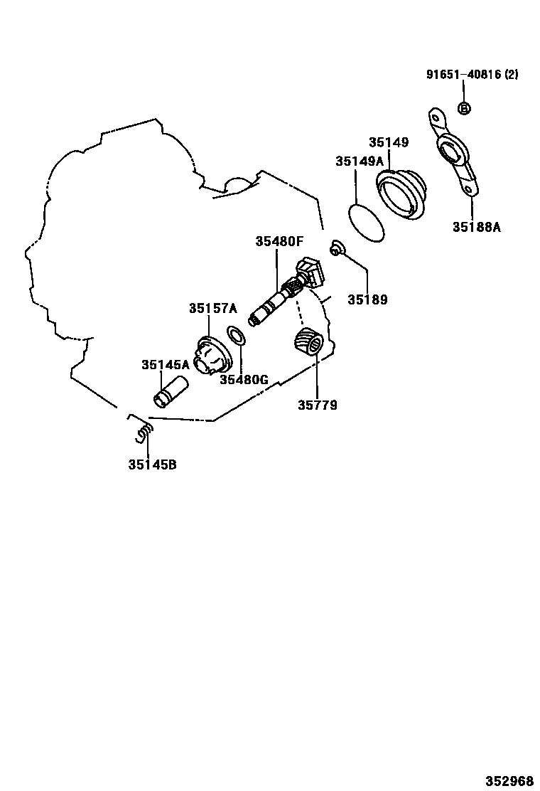 Toyota COROLLA 后油泵和调速器(ATM) EPC diagram — 352968