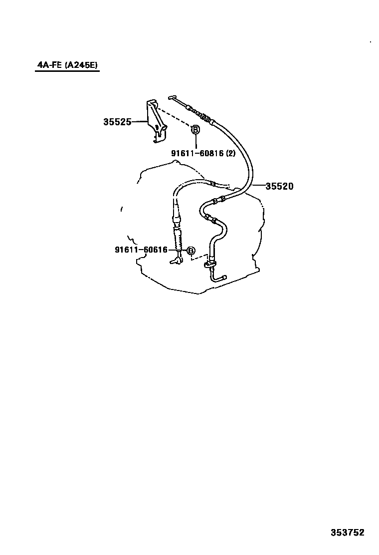 Toyota COROLLA 节气阀连杆和阀杆(ATM) EPC diagram — 353752