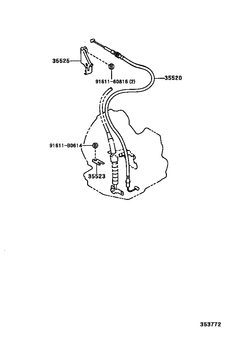 Toyota COROLLA 节气阀连杆和阀杆(ATM) EPC diagram — 353772
