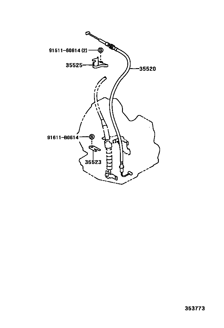 Toyota COROLLA 节气阀连杆和阀杆(ATM) EPC diagram — 353773