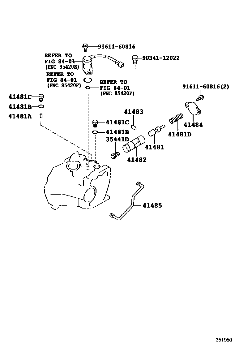 Toyota COROLLA 分动器阀体和阀杆 EPC diagram — 361950