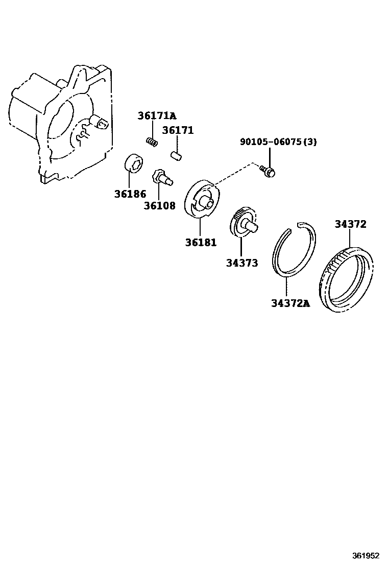 Toyota COROLLA 分动器油泵 EPC diagram — 361952