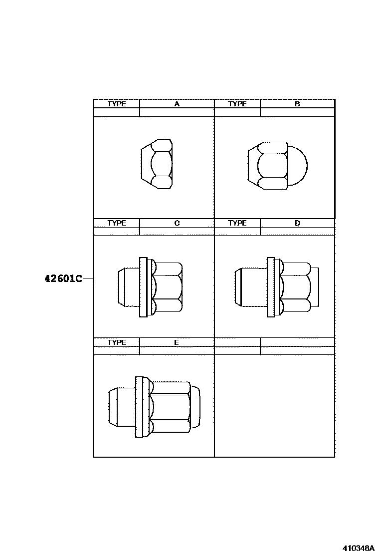 Toyota COROLLA 车轮和车轮盖 EPC diagram — 410348A
