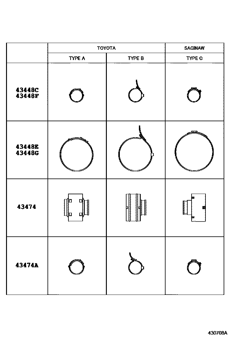 Toyota COROLLA Front Drive Shaft EPC diagram — 430708A