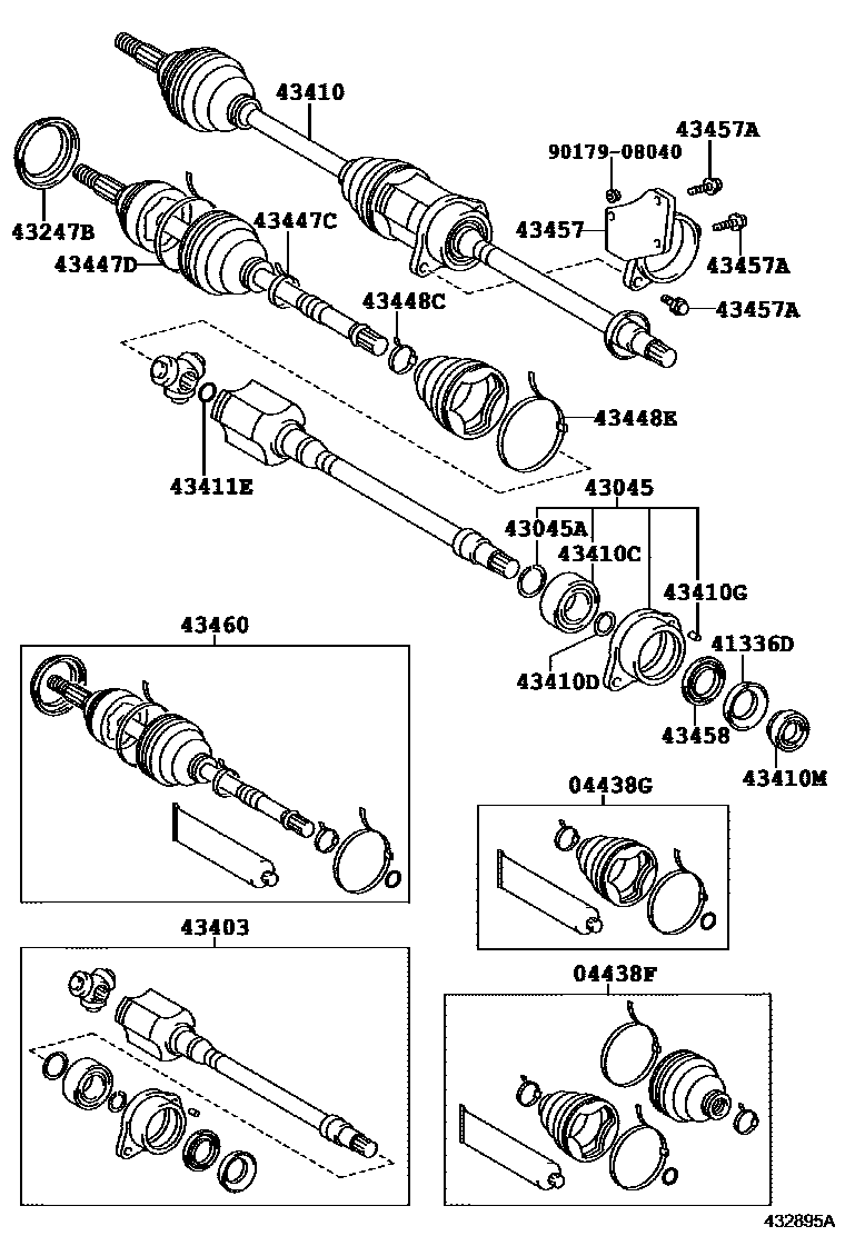 Toyota COROLLA Front Drive Shaft EPC diagram — 432895A