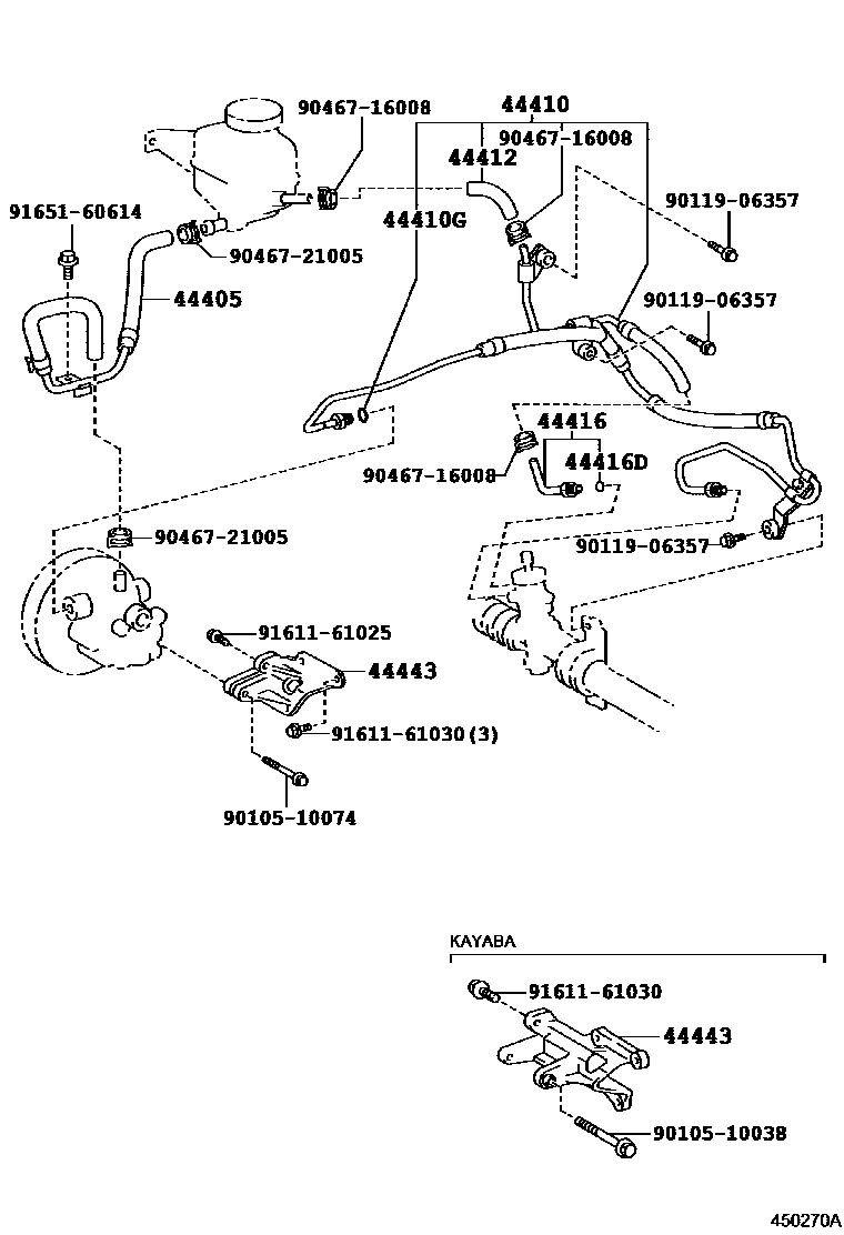 Toyota COROLLA 动力转向配管 EPC diagram — 450270A