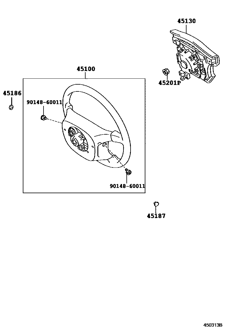 Toyota COROLLA Steering Wheel EPC diagram — 450313B