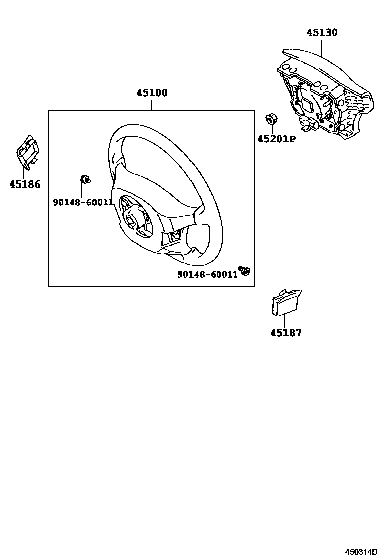 Toyota COROLLA Steering Wheel EPC diagram — 450314D