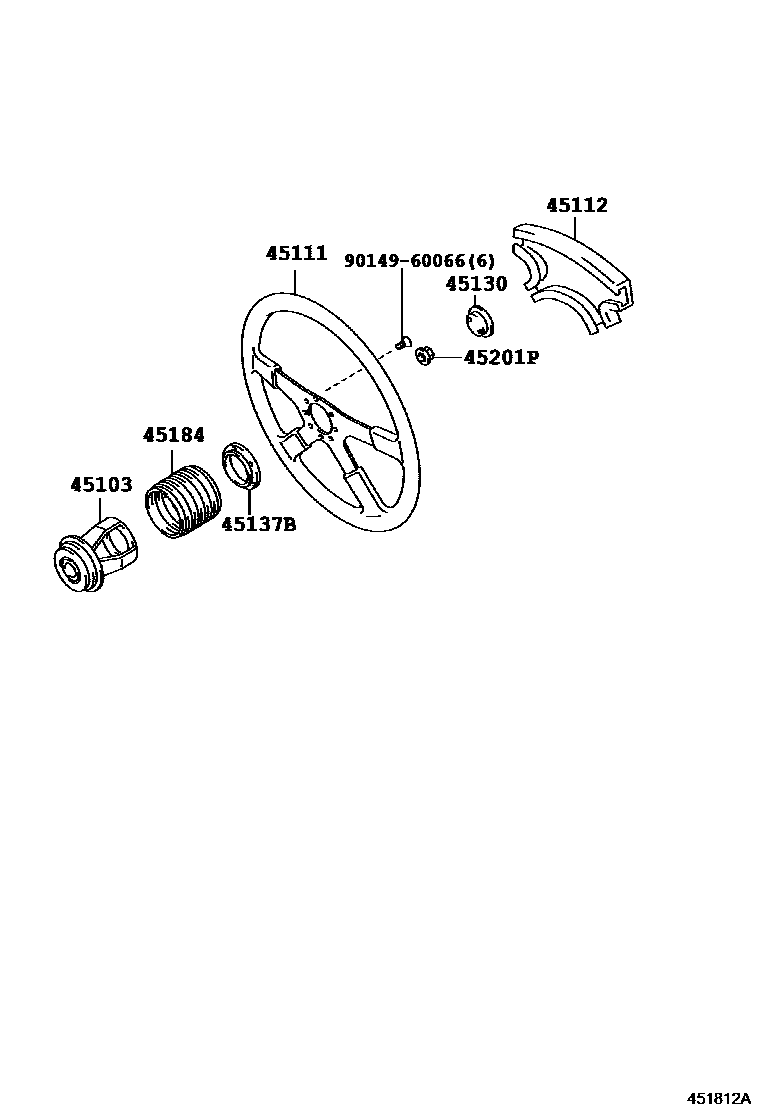 Toyota COROLLA Steering Wheel EPC diagram — 451812A