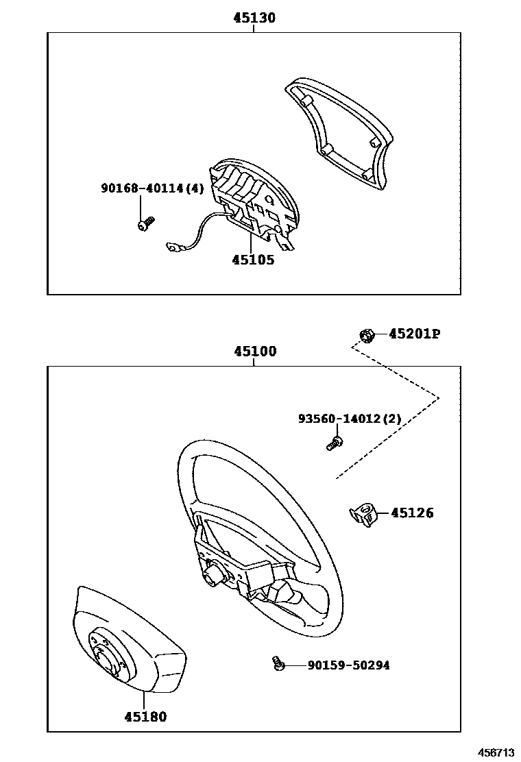 Toyota COROLLA Steering Wheel EPC diagram — 456713