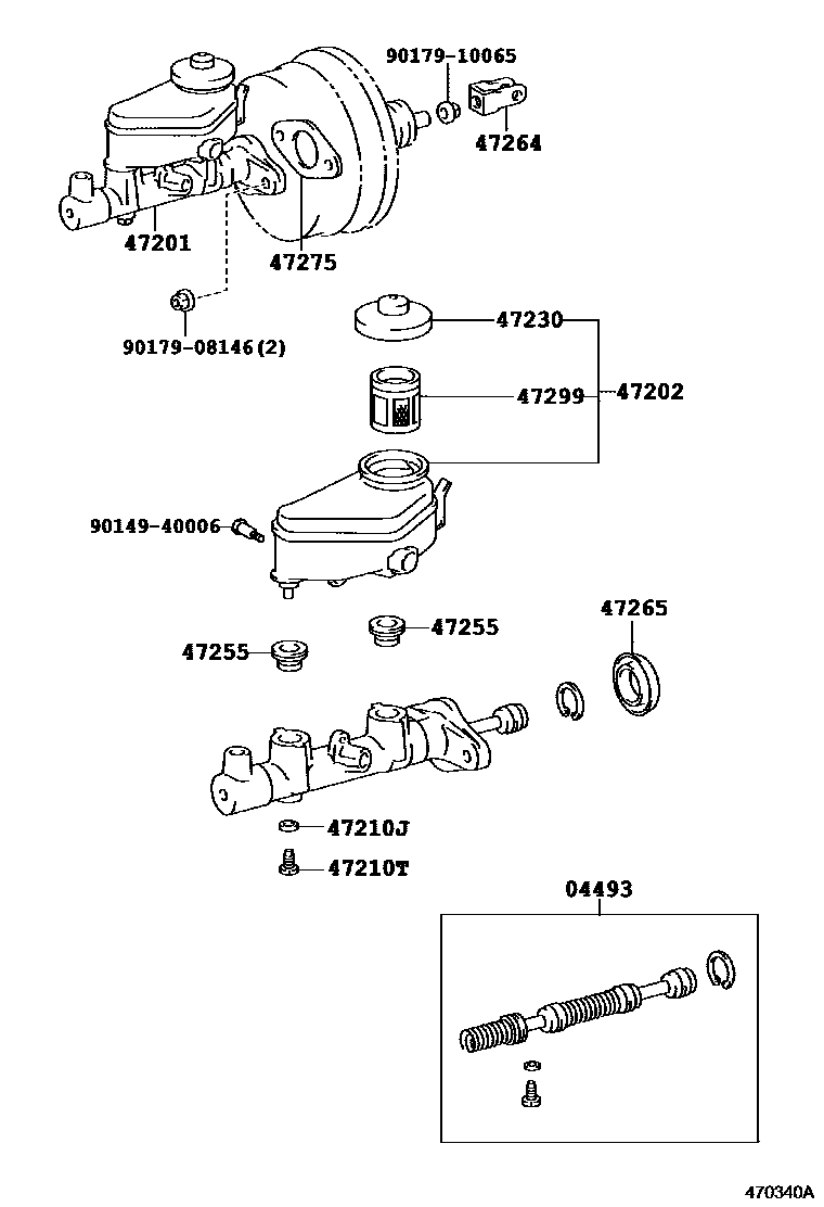 Toyota COROLLA 制动总泵 EPC diagram — 470340A