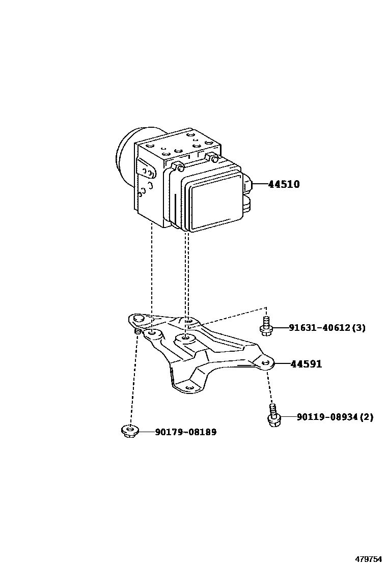 Toyota COROLLA 制动配管和卡箍 EPC diagram — 479754