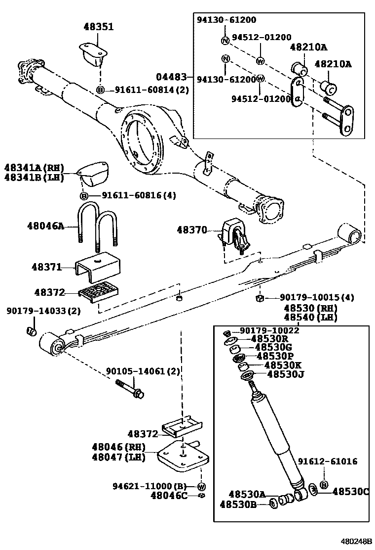 Toyota COROLLA Rear Spring & Shock Absorber EPC diagram — 480248B