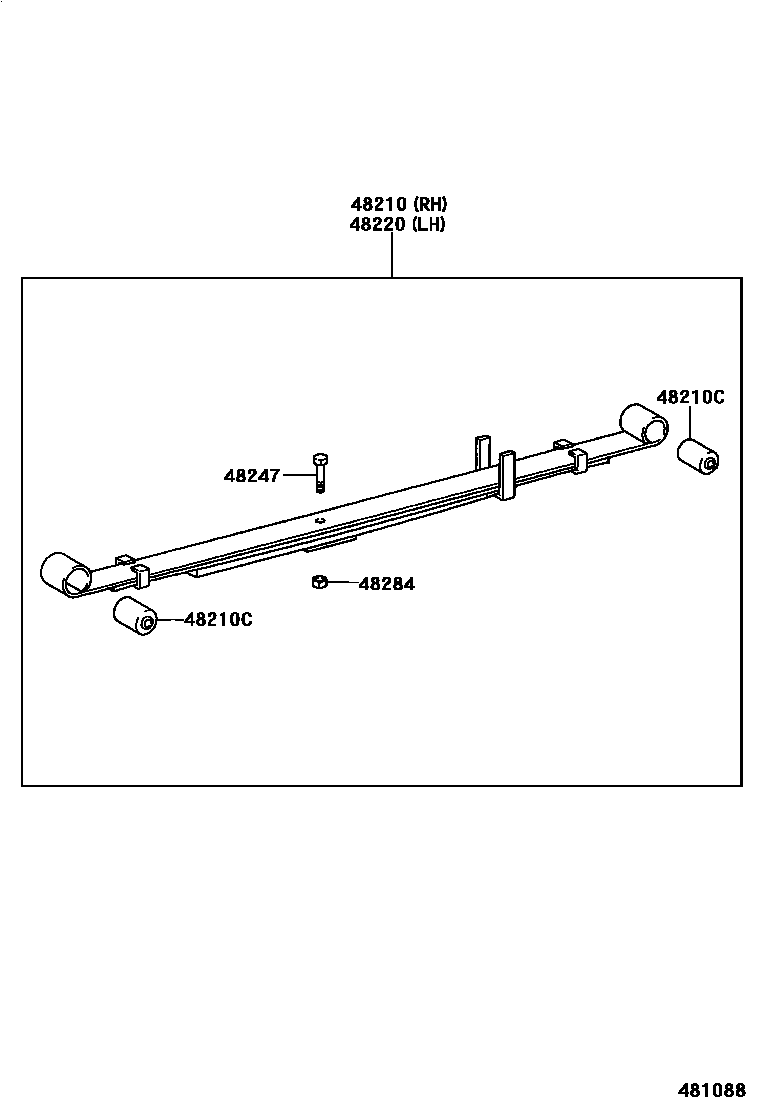 Toyota COROLLA Rear Spring & Shock Absorber EPC diagram — 481088