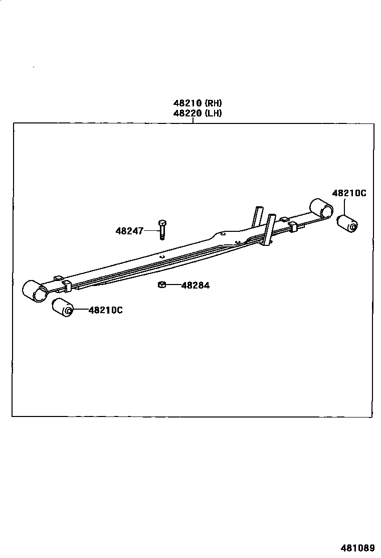 Toyota COROLLA Rear Spring & Shock Absorber EPC diagram — 481089