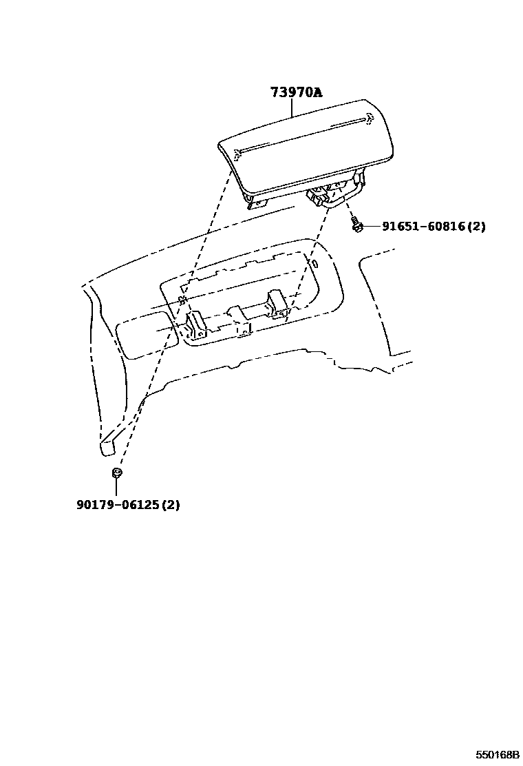 Toyota COROLLA 仪表板和手套箱 EPC diagram — 550168B