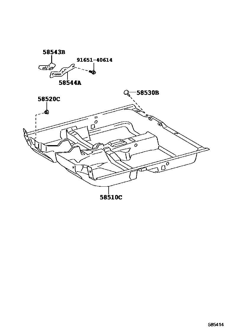 Toyota COROLLA 地板垫和地毯 EPC diagram — 585414