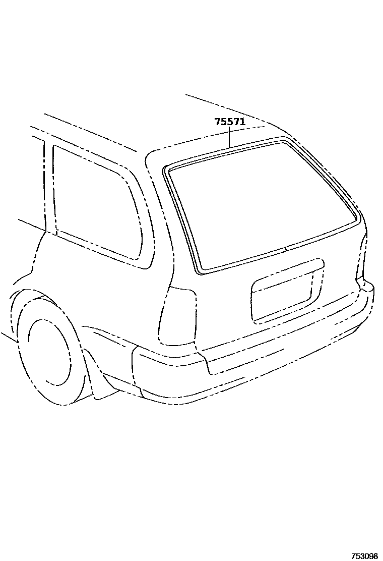 Toyota COROLLA 后防护条 EPC diagram — 753098
