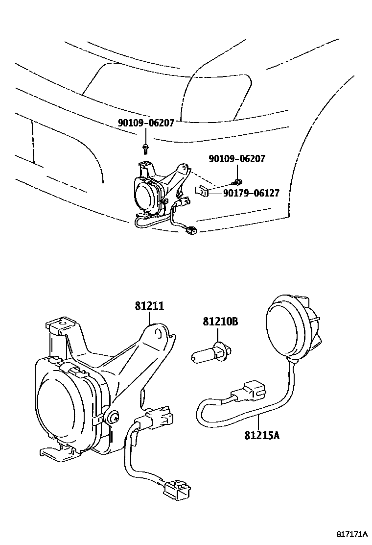 Toyota COROLLA Fog Lamp EPC diagram — 817171A