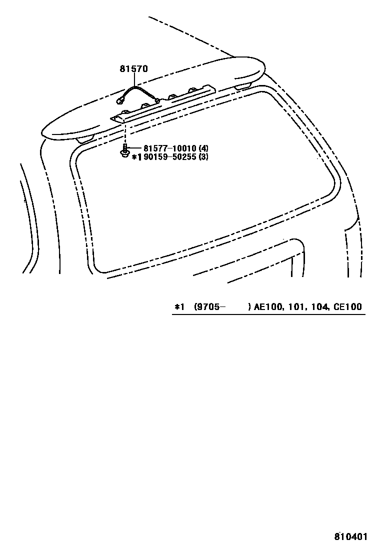 Toyota COROLLA 高位刹车灯 EPC diagram — 810401
