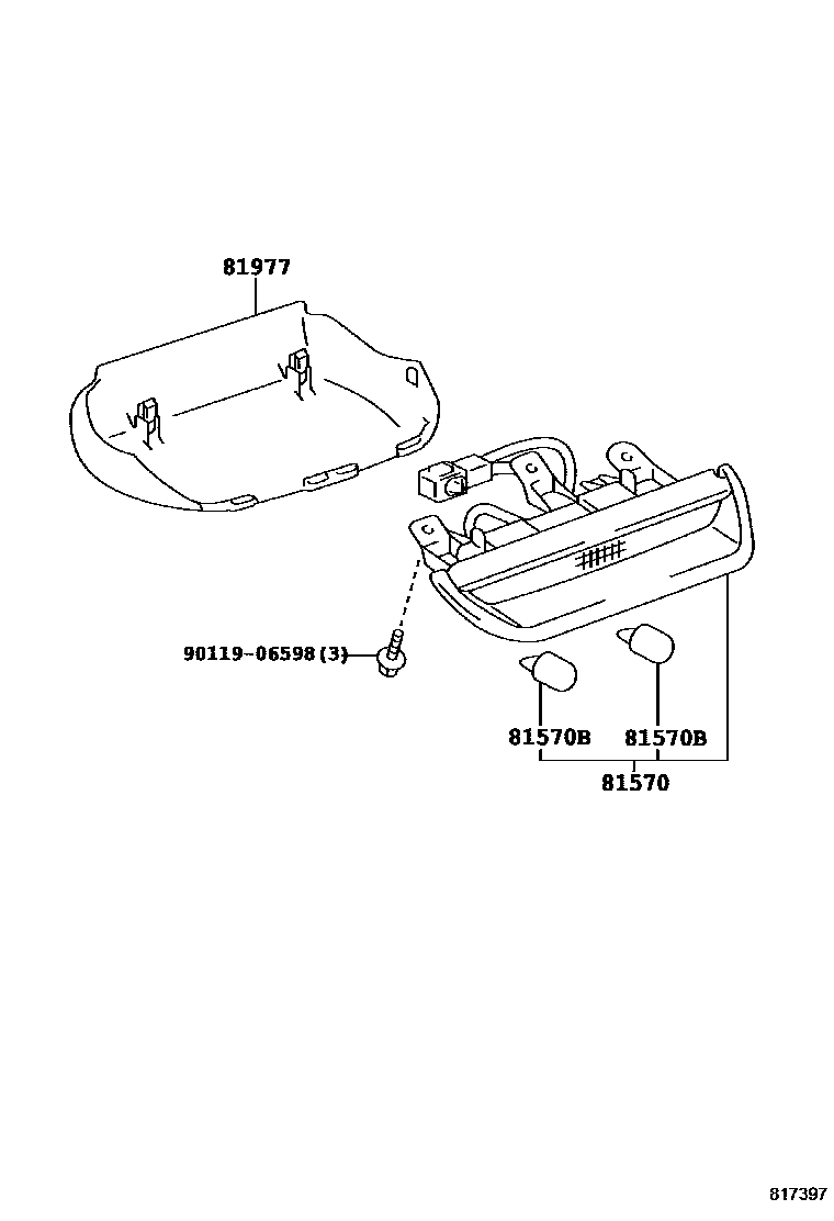 Toyota COROLLA 高位刹车灯 EPC diagram — 817397