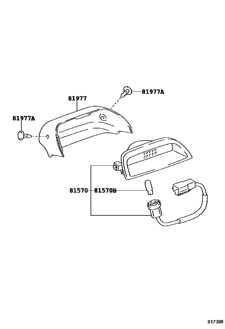 Toyota COROLLA 高位刹车灯 EPC diagram — 817398