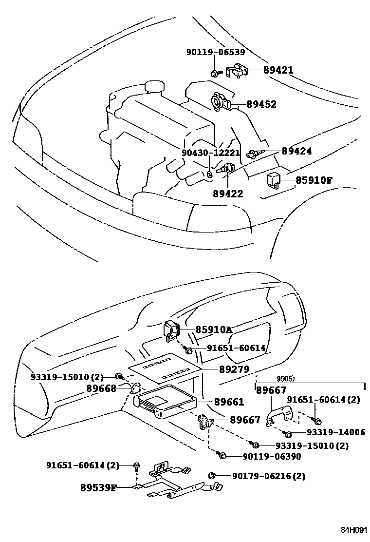 Toyota COROLLA 电子燃油喷射系统 EPC diagram — 84H091